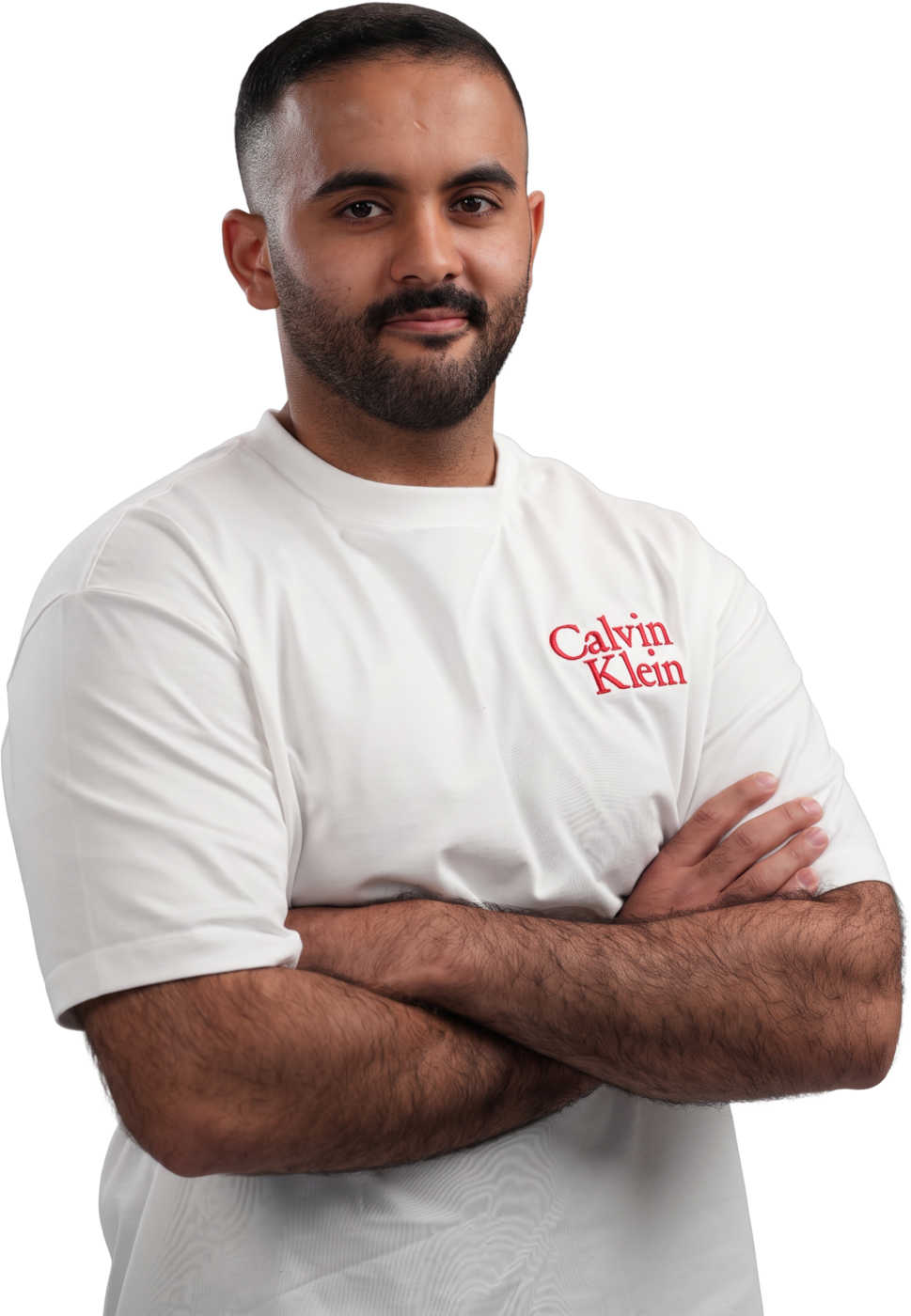 Faisal Nasir, arms crossed